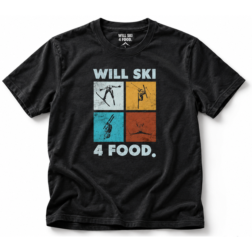 Will Ski 4 Food – Retro Freestyle Tee